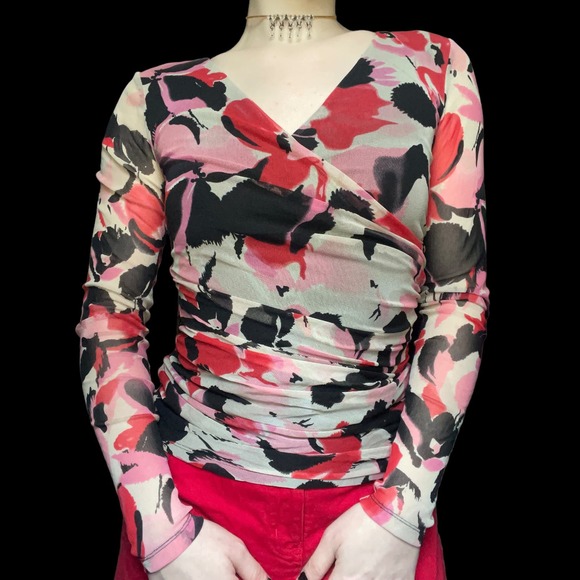 Y2k Fairy Grunge Mesh Nylon Long Sleeve Top Small - Picture 15 of 15